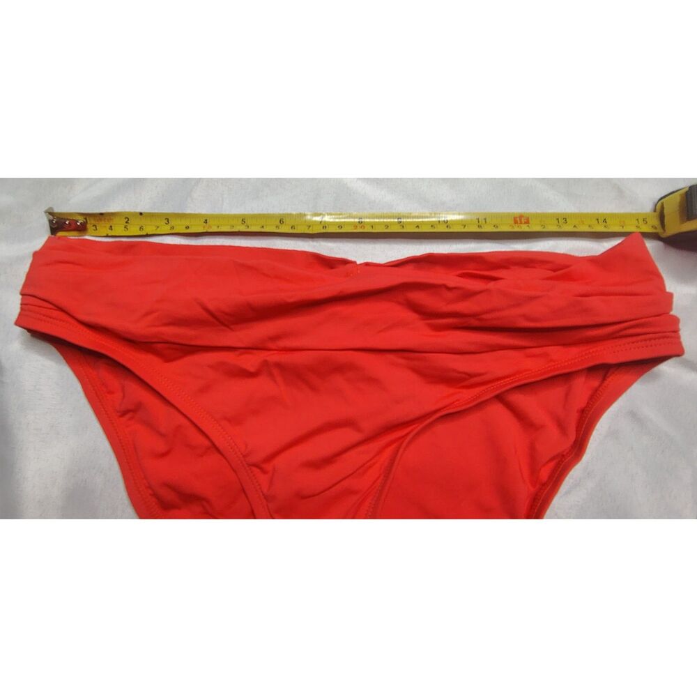 NWT La Blanca Island Goddess Shirred Band Hipster Bikini Bottom Guava Size 8 - Picture 7 of 8